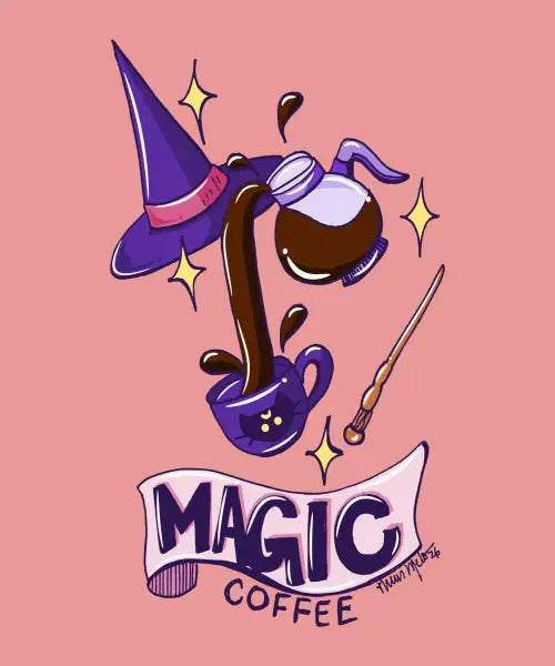Cute Witchy Coffee Art design