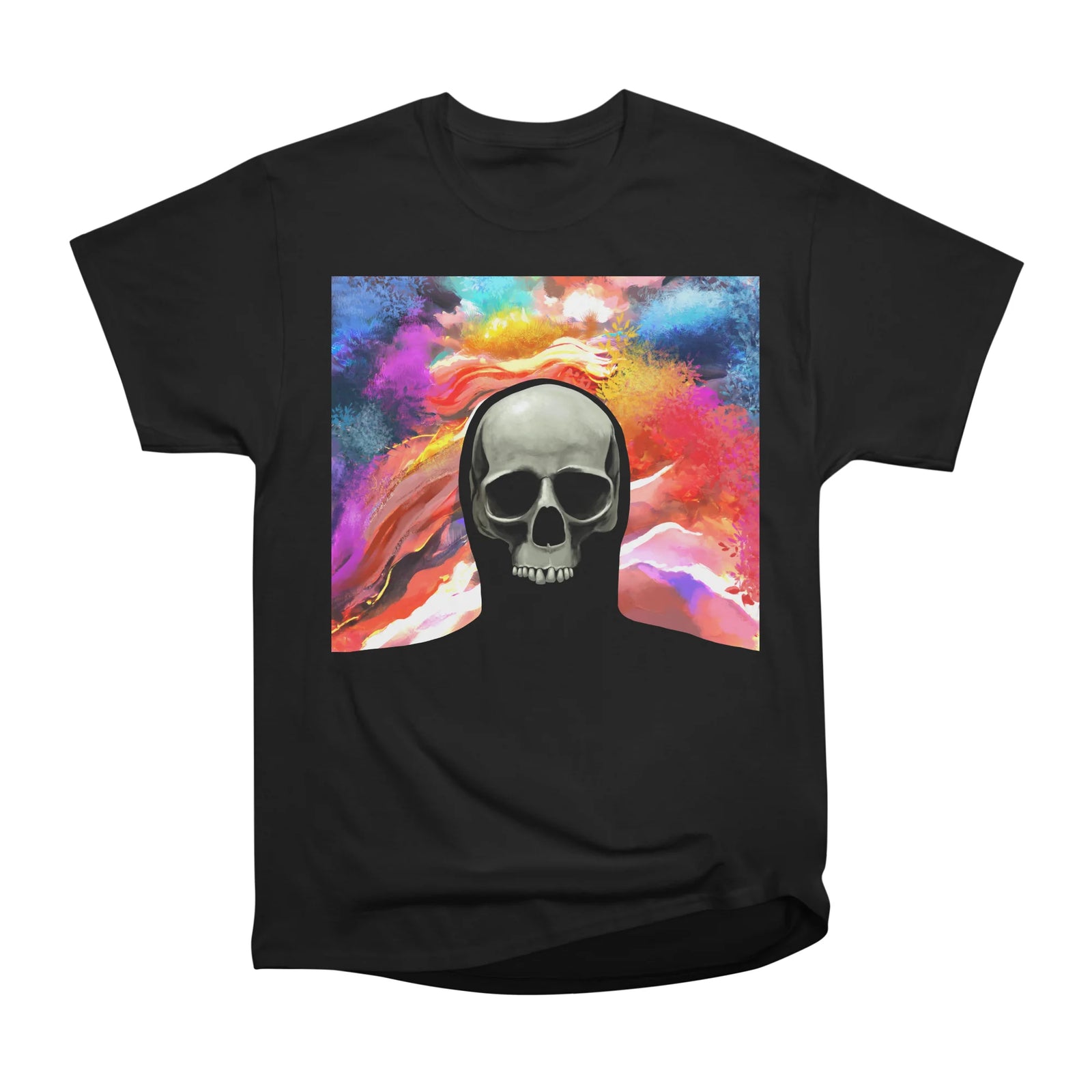 Skull on Psychedelic Background