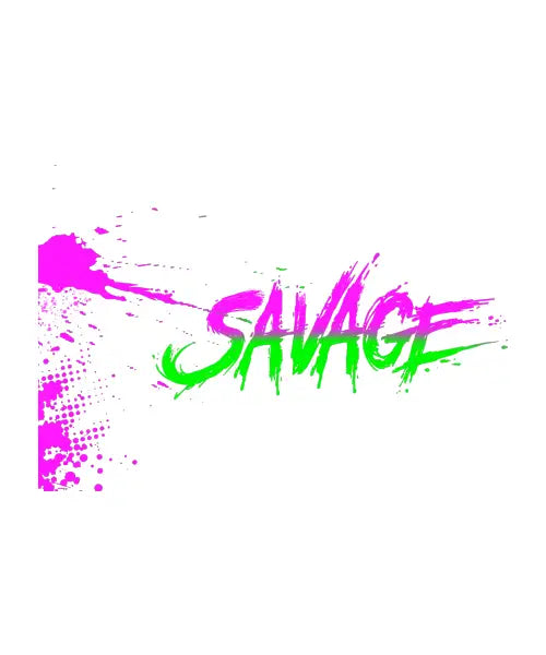 Savage-Pink and Green Split on White