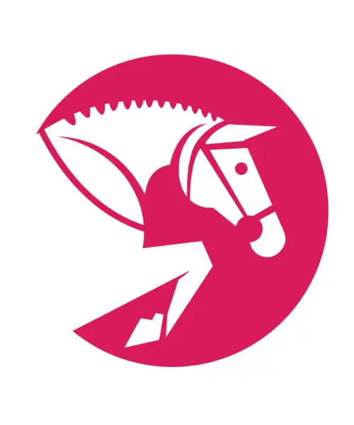 Simple Jumping Horse Icon in Pink