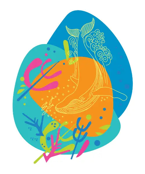 Bright ocean whale