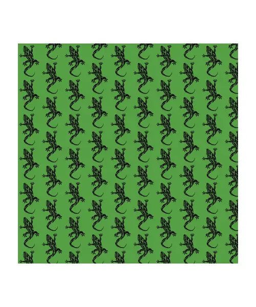 Green Gecko Tattoo Pattern