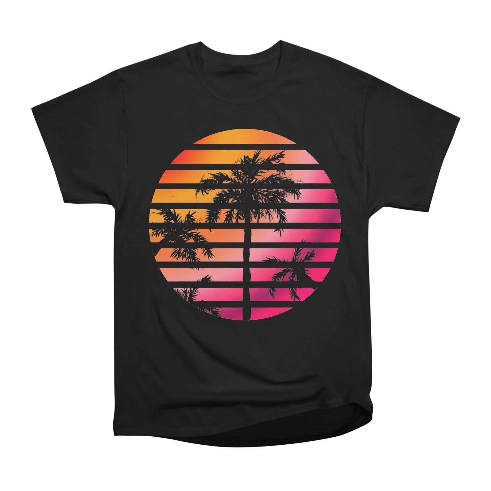 Palm Trees Sunset Circle