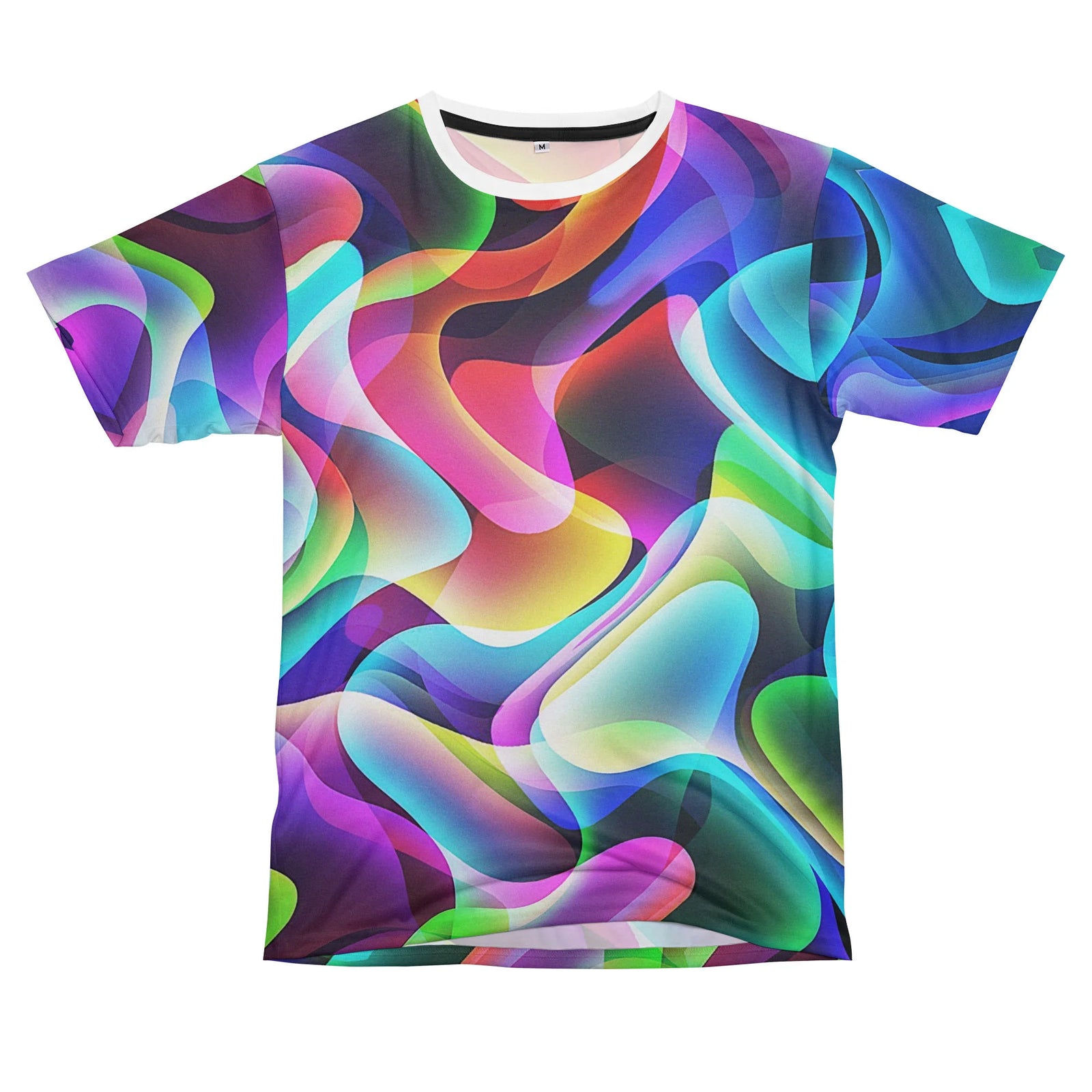 Neon Glow Multi Color Waves - Love Lines - Colorful Abstract Geometric Modern Art / Pride / LGBT
