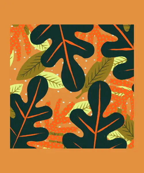 Bold Botanical Leaf Pattern
