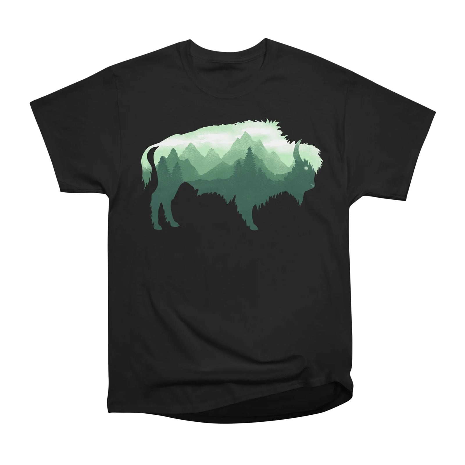 Bison Buffalo Double Exposure Surreal Wildlife Native Animal
