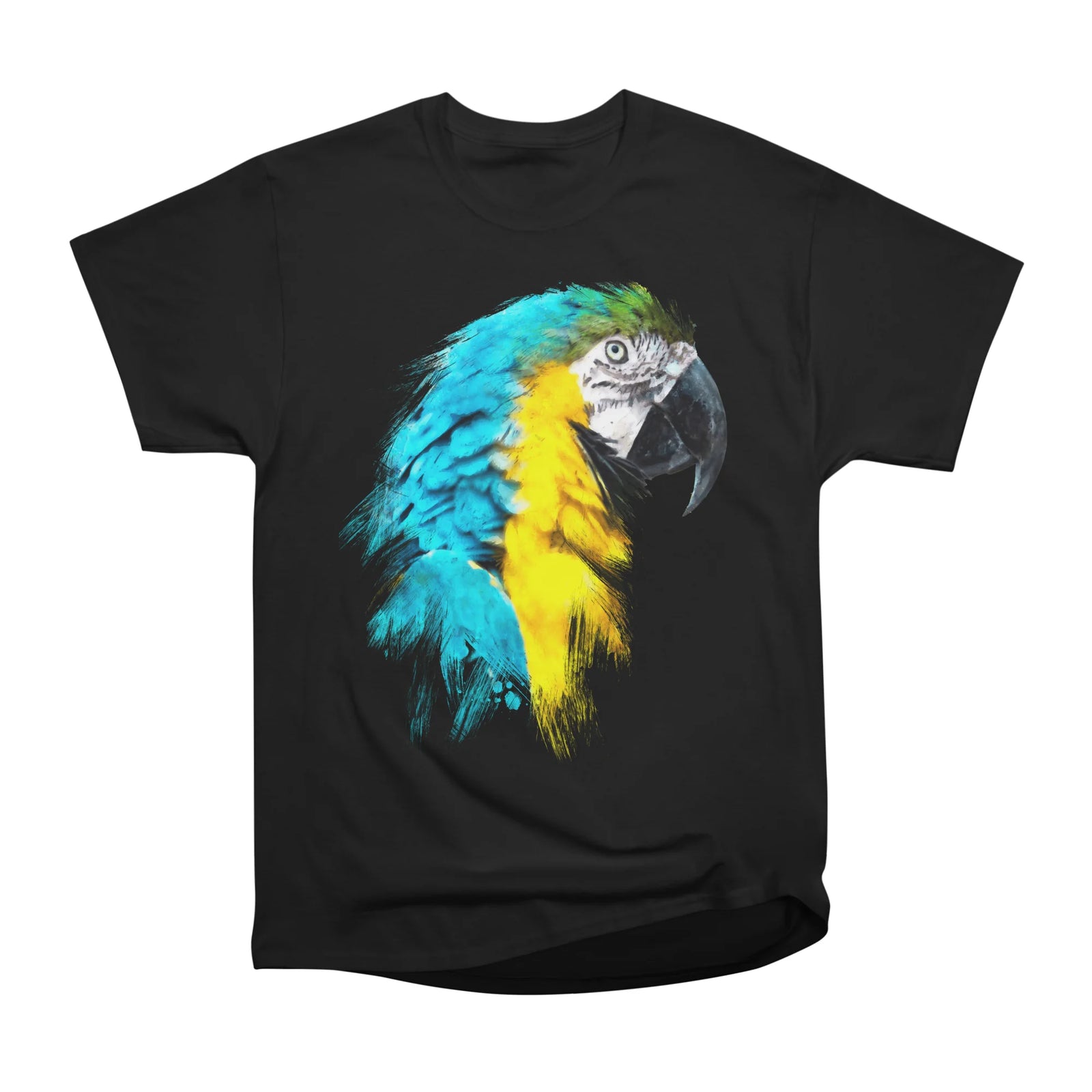 Watercolour blue yellow macaw parrot