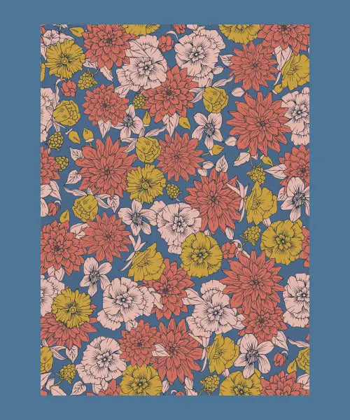 Linework Flowers Blue
