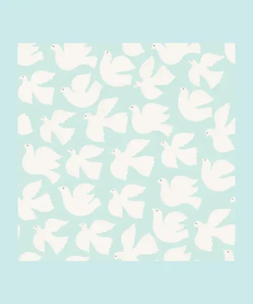 Retro White Peace Doves