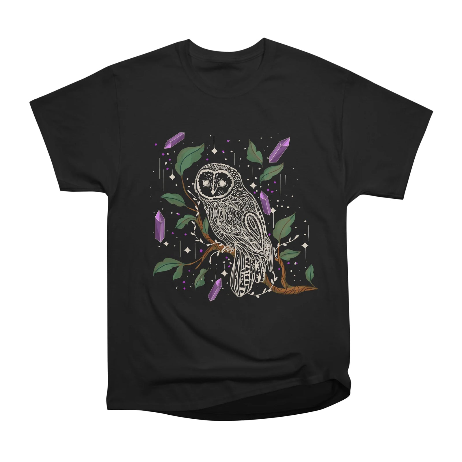 Amethyst Night Owl | Whimsical Gothic Purple Aesthetic Owl Design