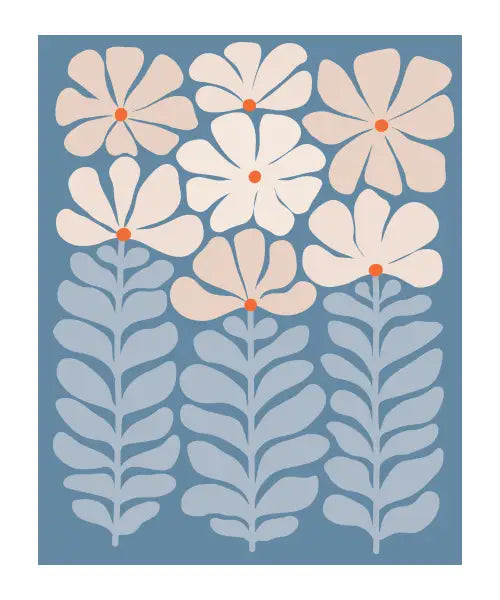 Blue Modern Flowers