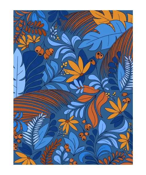 Rainforest Botanical - Dark Blue