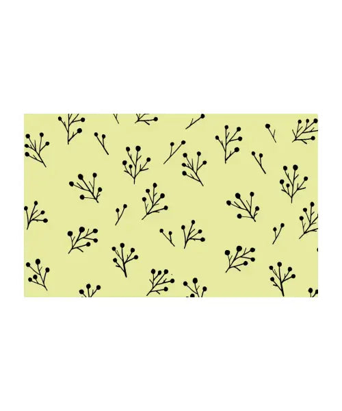 Face mask botanical pattern yellow