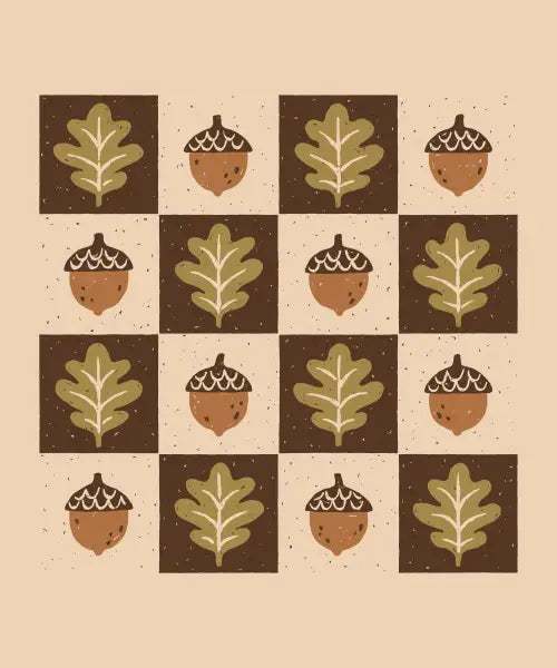Patchwork Acorns and Leaves