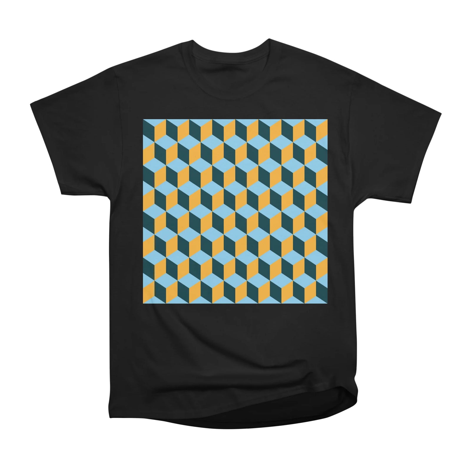 3d cube optiocal illusion pattern