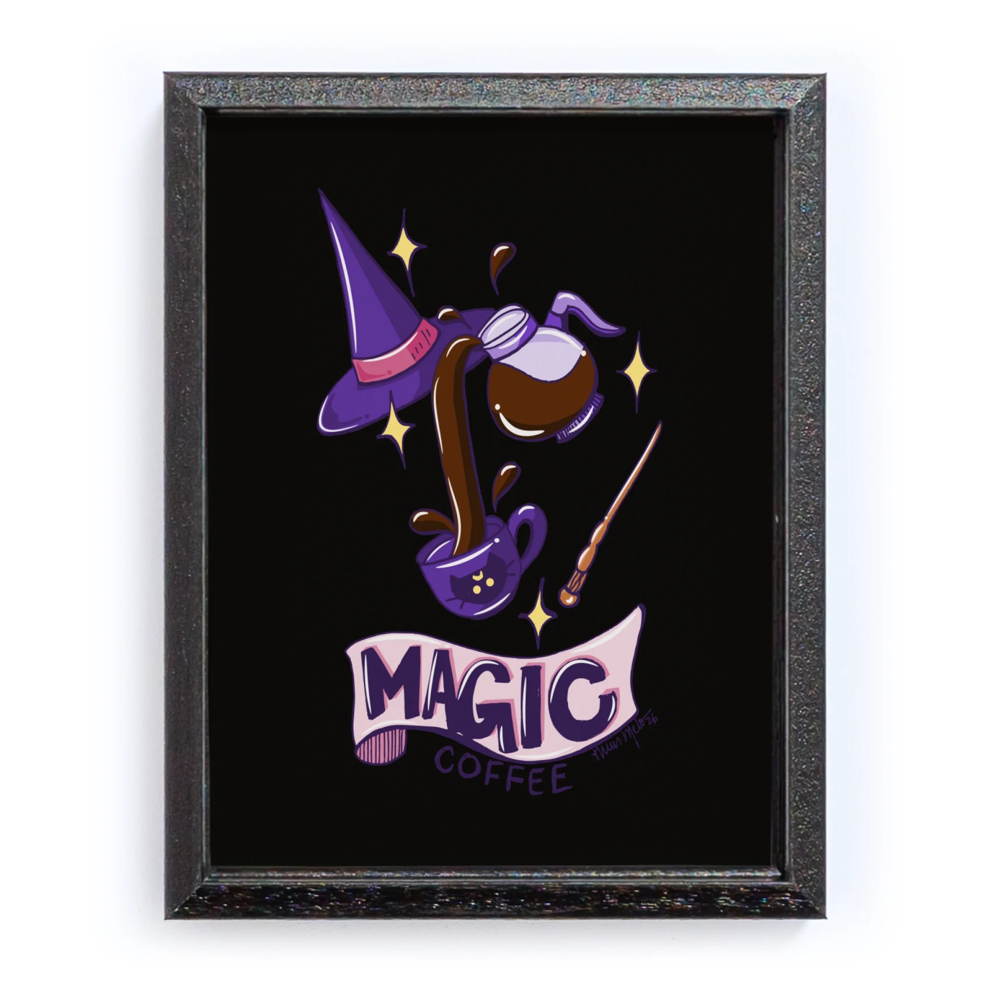 Cute Witchy Coffee Art - front
