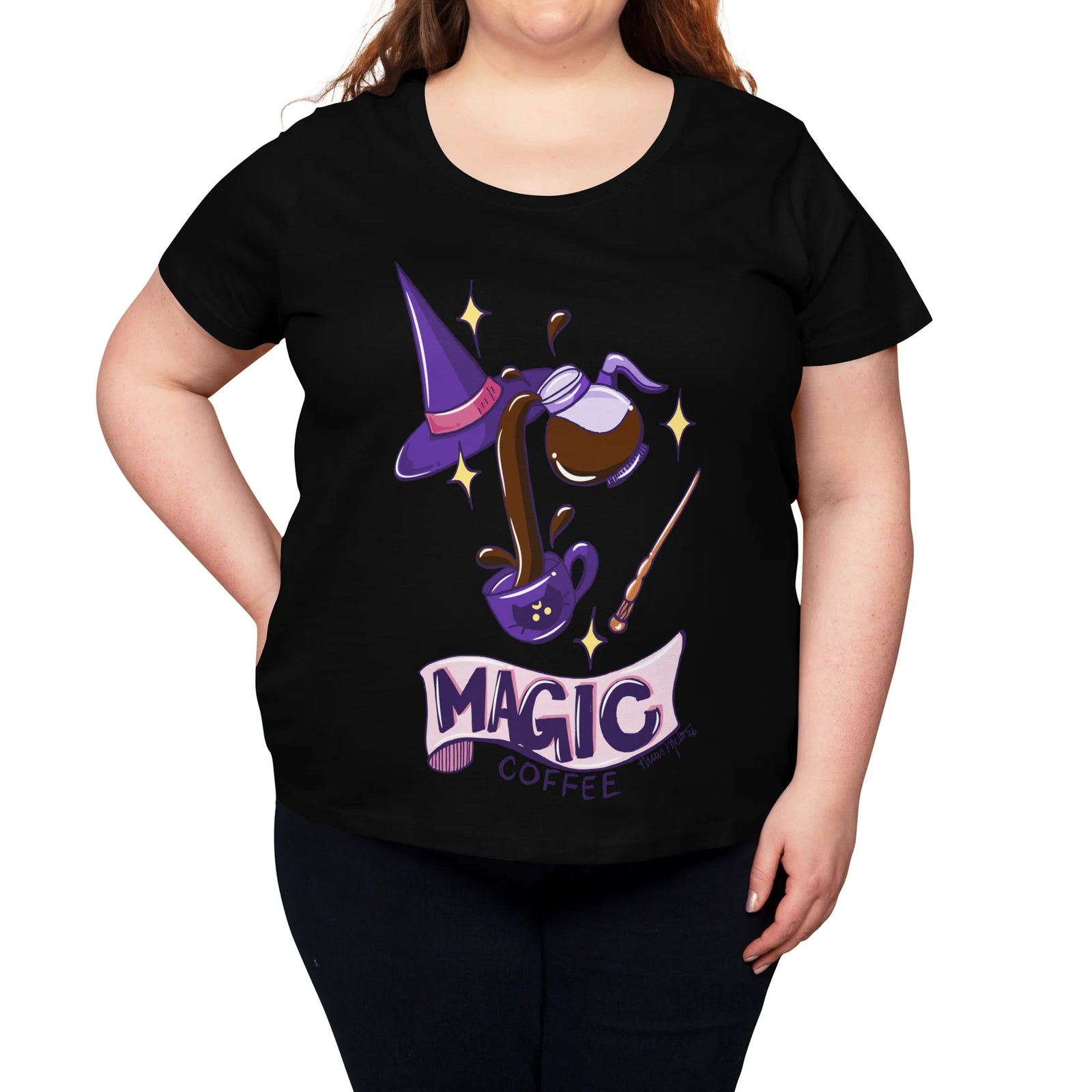 Cute Witchy Coffee Art - model_front