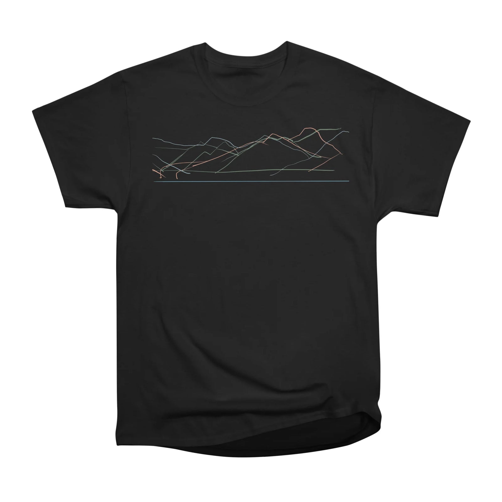 Mountain Line Art - Minimalist Peaks