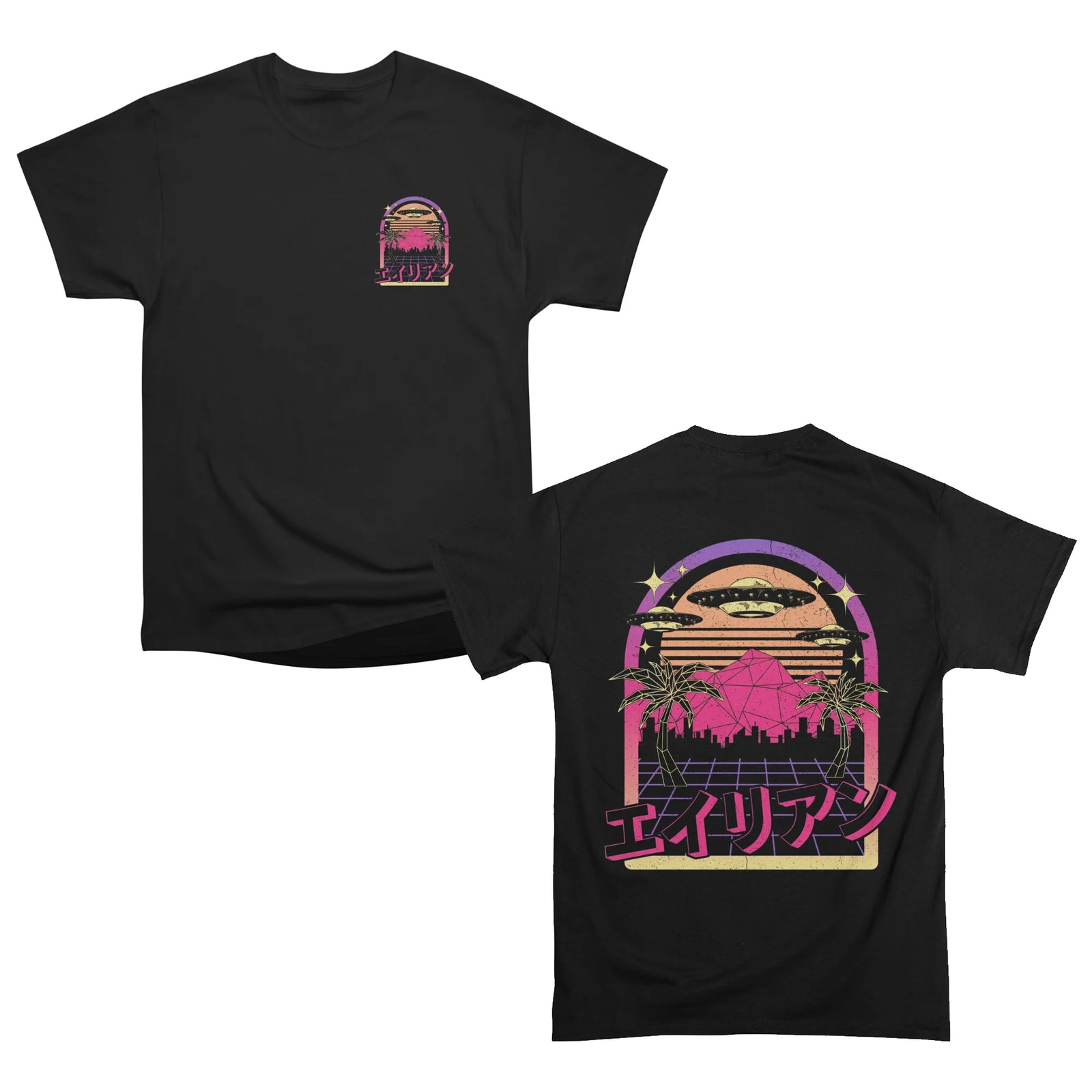Vaporwave Aliens Pocket + Back